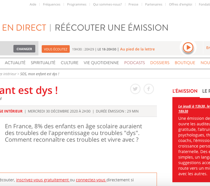 Emission radio diffusée sur RCF